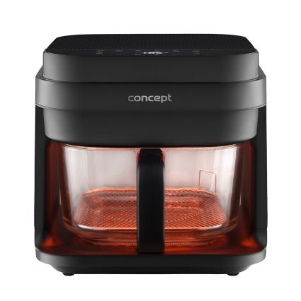 Concept FR5500 - Friteza na vrući zrak GLASS & FAST 5,5 l 1200W/230V crna
