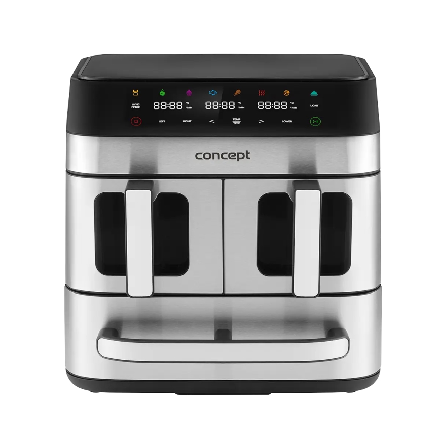 Concept FR9000 - Friteza na vrući zrak PIZZA TRIO 18,5 l 2700W/230V nehrđajući čelik/crna