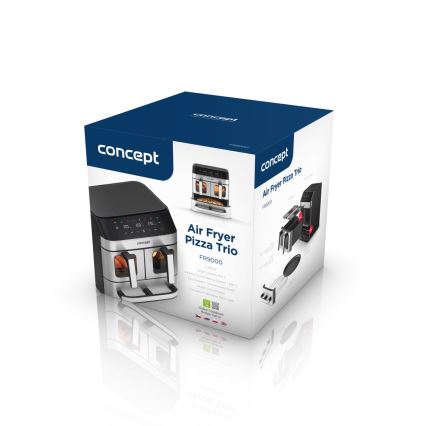 Concept FR9000 - Friteza na vrući zrak PIZZA TRIO 18,5 l 2700W/230V nehrđajući čelik/crna