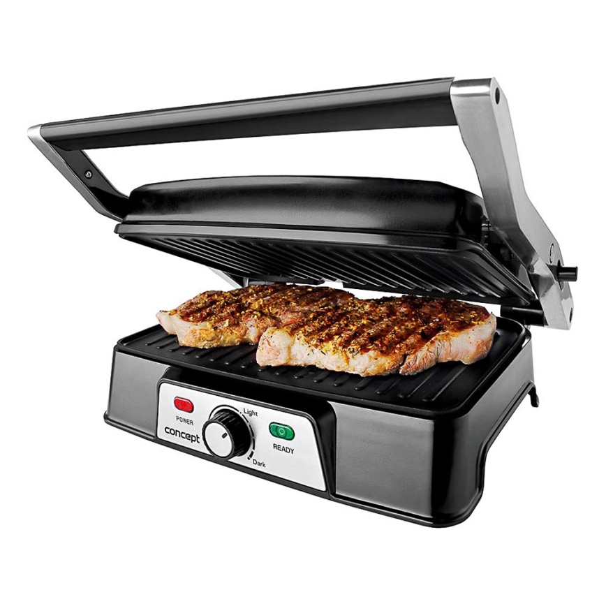 Concept ge2005 - Kontaktni roštilj 1500W/230V nehrđajući/crna