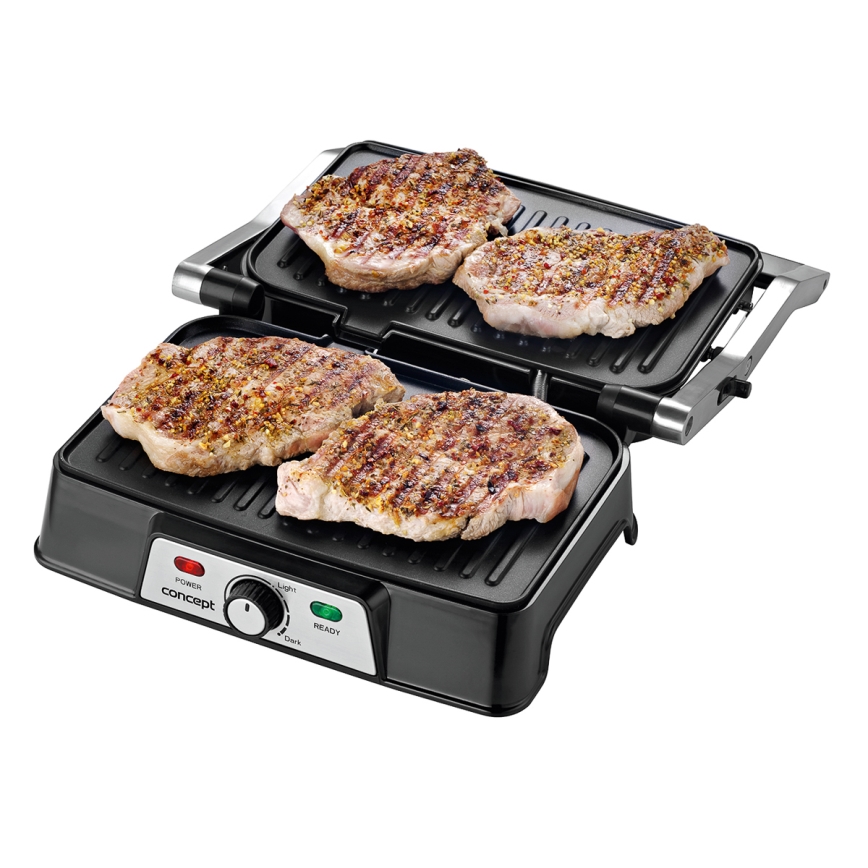 Concept ge2005 - Kontaktni roštilj 1500W/230V nehrđajući/crna