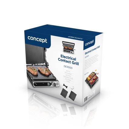 Concept ge3500 - Kontaktni roštilj s temperaturnim sondom 2000W/230V crni