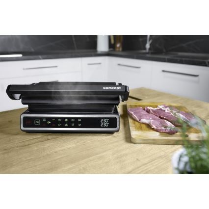Concept ge3550 - Kontaktni roštilj s temperaturnim sondom 2000W/230V crni