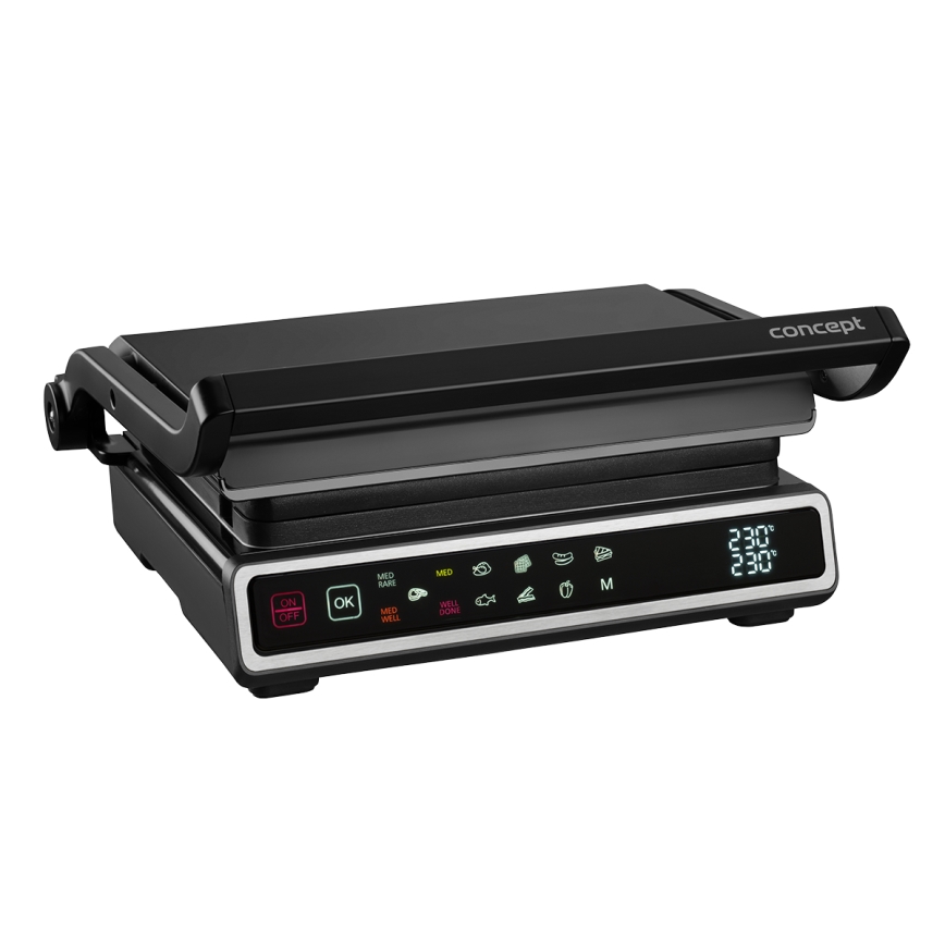 Concept ge3550 - Kontaktni roštilj s temperaturnim sondom 2000W/230V crni