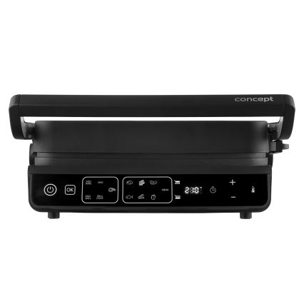 Concept ge3600 - Kontaktni roštilj s temperaturnim sondom GLASS 2000W/230V crni