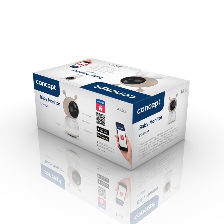 Concept KD4000 - Pametni dječji monitor s detektorom pokreta SMART KIDO 4,5W/230V Wi-Fi bež