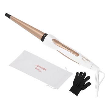 Concept KK2125 - Konusni uvijač za kosu GLAM STYLE 42W/230V bijela/ružičasto zlato