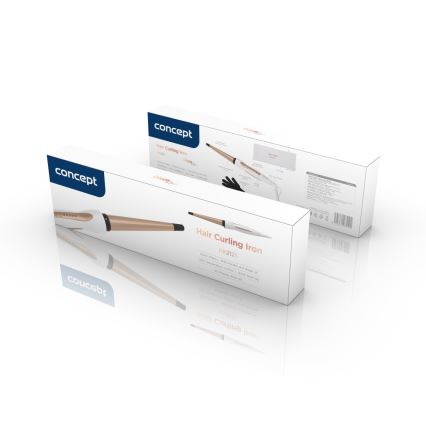 Concept KK2125 - Konusni uvijač za kosu GLAM STYLE 42W/230V bijela/ružičasto zlato