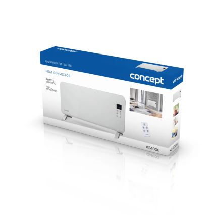 Concept KS4000 - Električni grijač/konvektor 1000/2000W IP24 bijela + daljinski upravljač