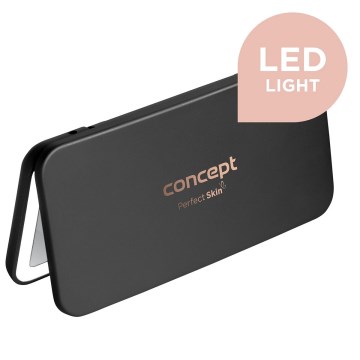 Concept KZ2020 - LED džepno kozmetičko ogledalo PERFECT SKIN LED/1,5W/5V 4500-5500K 300 mAh crno