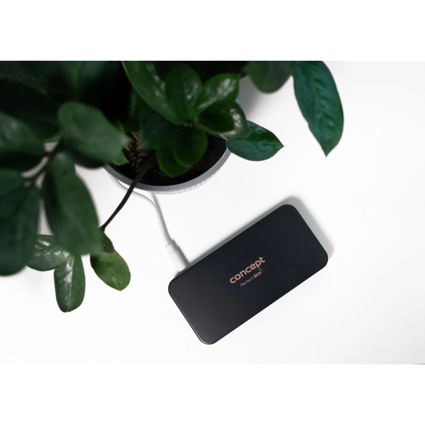 Concept KZ2020 - LED džepno kozmetičko ogledalo PERFECT SKIN LED/1,5W/5V 4500-5500K 300 mAh crno