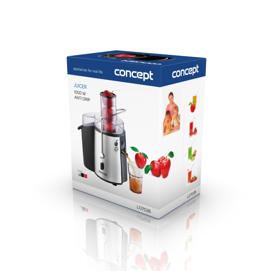 Concept LO7026 - Centrifugalni sokovnik 1000W/230V crna/nehrđajući čelik