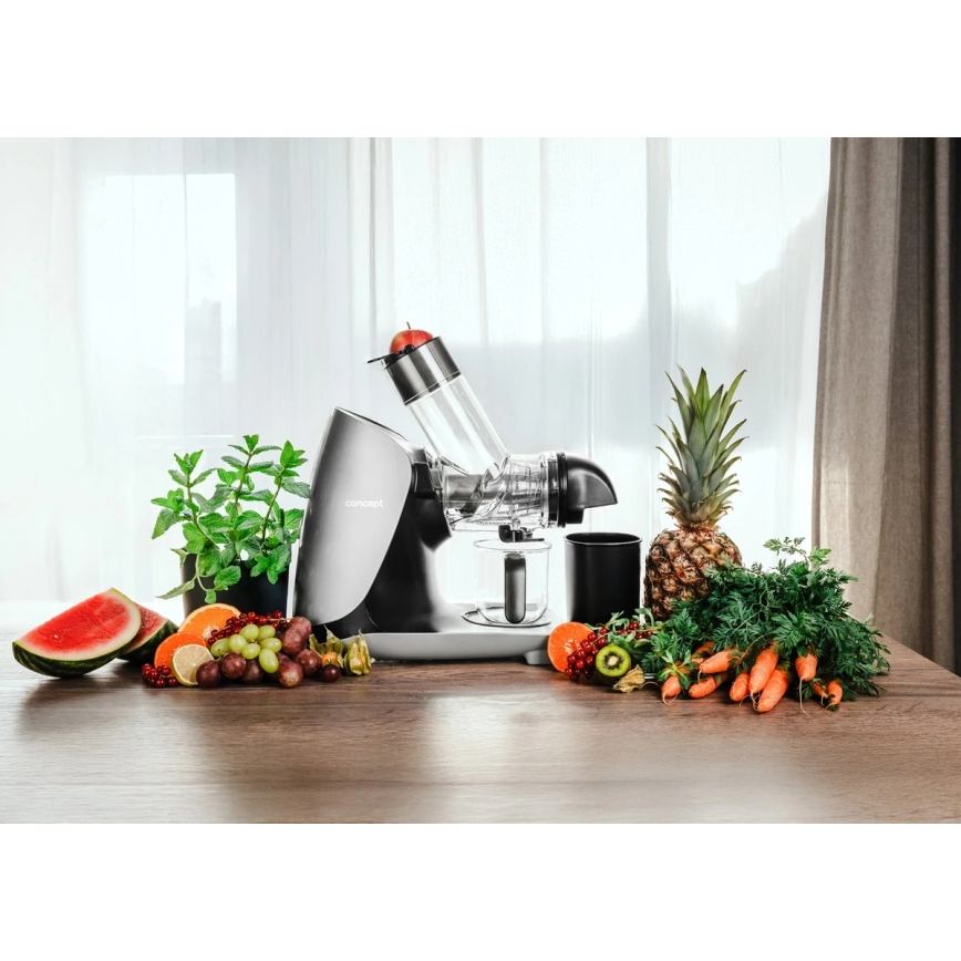 Concept LO7250 - Horizontalni šnekasti sokovnik 200W/230V crna/nehrđajući čelik