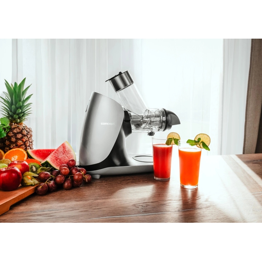 Concept LO7250 - Horizontalni šnekasti sokovnik 200W/230V crna/nehrđajući čelik