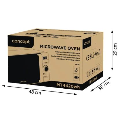 Concept MT4420wh - Mikrovalna pećnica 800W/230V 20 l bijela