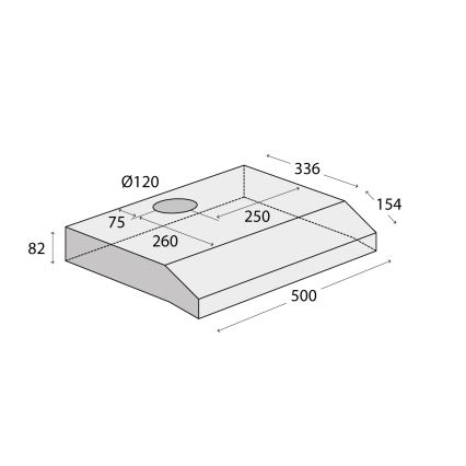 Concept OPP1250ss - Podvješena kuhinjska napa 50 cm od nehrđajućeg čelika