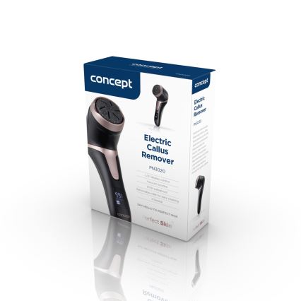 Concept PN3020 - Električna turpija za pete PERFECT SKIN 5V 1200 mAh IPX6 crna/ružičasto-zlatna