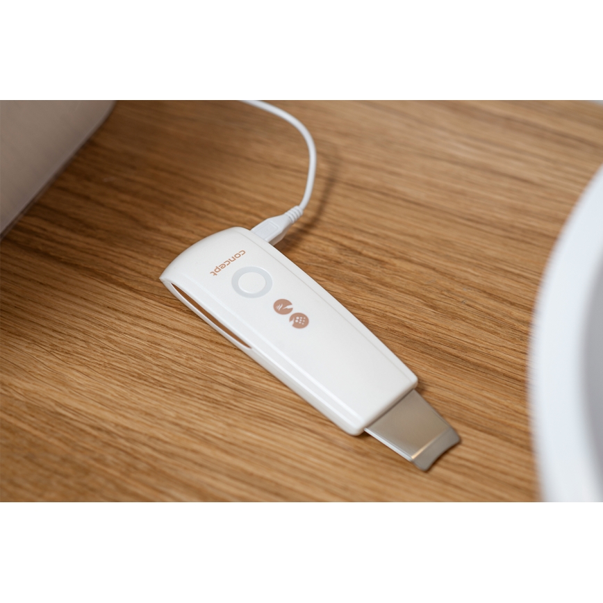 Concept PO2030 - Kozmetička ultrazvučna lopatica PERFECT SKIN 2,5W/5V USB 600 mAh bijela