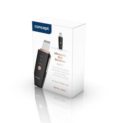 Concept PO2060 - Kozmetička ultrazvučna lopatica PERFECT SKIN 3,5W/5V USB 500 mAh IPX6 crna