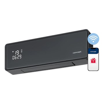 Concept QH4100 - Električni grijač 1000/2000W Wi-Fi IP22 siva + daljinski upravljač