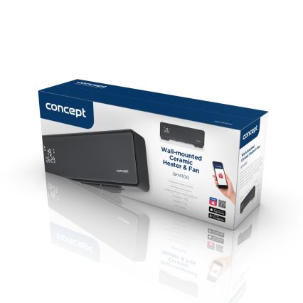 Concept QH4100 - Električni grijač 1000/2000W Wi-Fi IP22 siva + daljinski upravljač