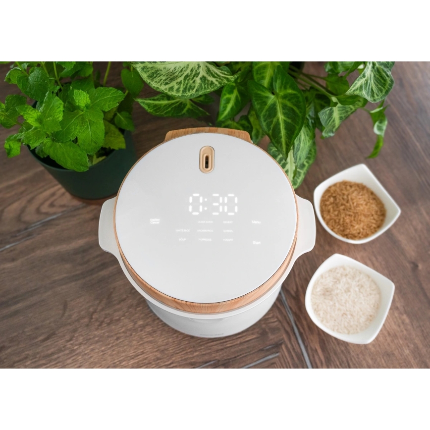 Concept RE3030 - Digitalni kuhalo za rižu 2u1 380 W/230 V 1,5 l bijela/drveni dekor