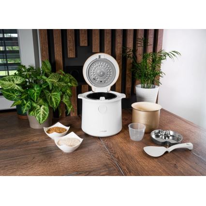 Concept RE3030 - Digitalni kuhalo za rižu 2u1 380 W/230 V 1,5 l bijela/drveni dekor