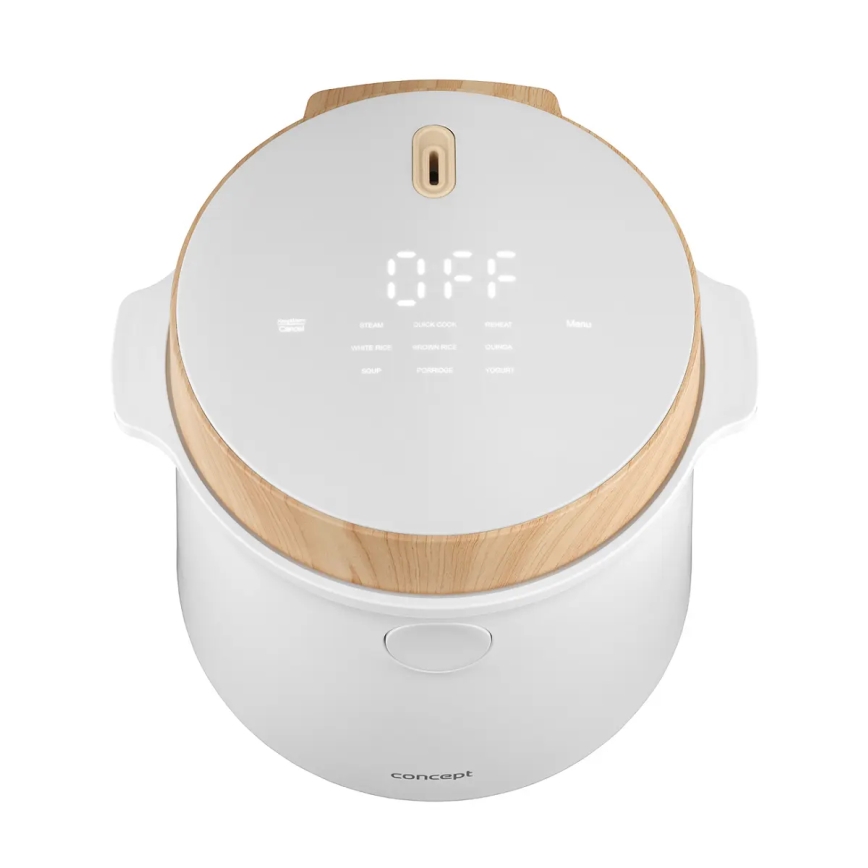 Concept RE3030 - Digitalni kuhalo za rižu 2u1 380 W/230 V 1,5 l bijela/drveni dekor