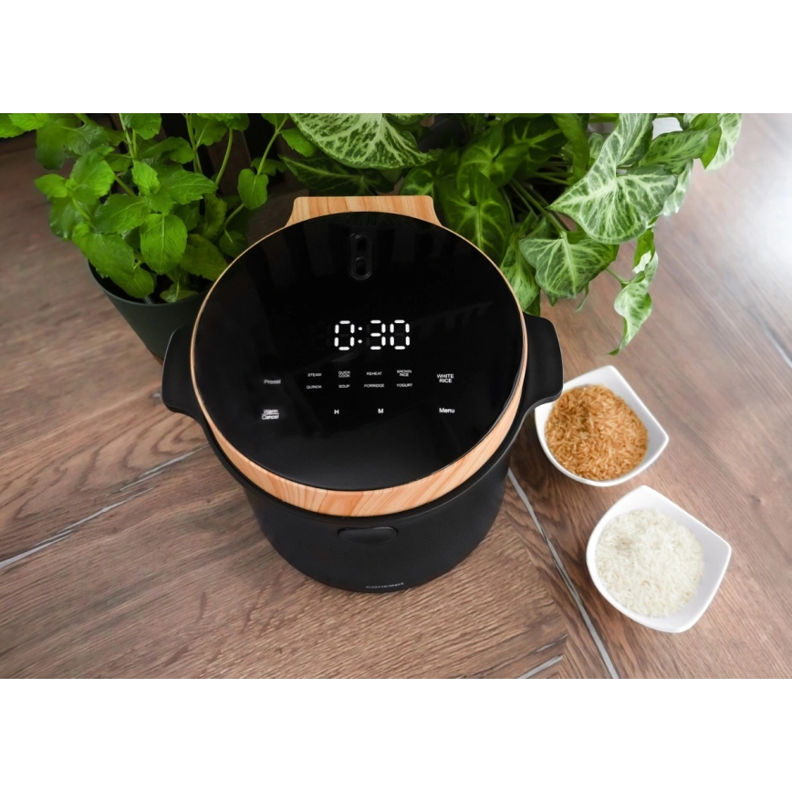 Concept RE4040 - Digitalno kuhalo za rižu 2 u 1 450W/230V 2 l crno/drveni dekor
