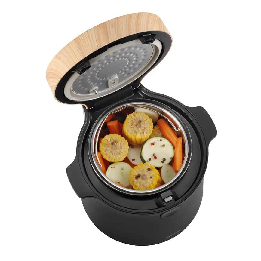 Concept RE4040 - Digitalno kuhalo za rižu 2 u 1 450W/230V 2 l crno/drveni dekor