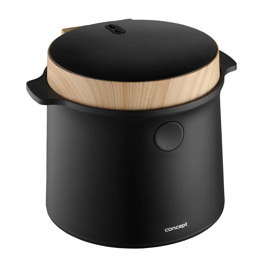 Concept RE4040 - Digitalno kuhalo za rižu 2 u 1 450W/230V 2 l crno/drveni dekor