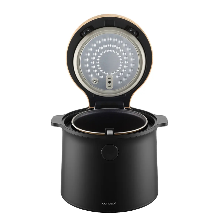 Concept RE4040 - Digitalno kuhalo za rižu 2 u 1 450W/230V 2 l crno/drveni dekor