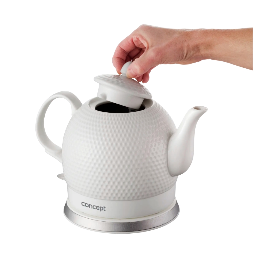 Concept RK0050 - Električno kuhalo za vodu 1,2 l 1000W/230V bijelo/keramika
