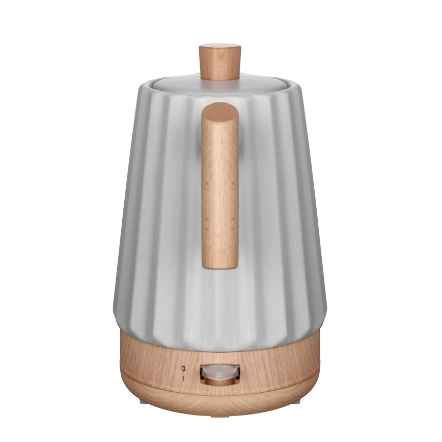Concept RK0091 - Električni čajnik 1,5 l 1500W/230V svijetlosiva/drveni dekor/keramika