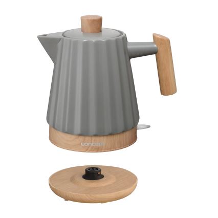 Concept RK0092 - Električno kuhalo za vodu 1,5 l 1500W/230V tamno siva/drveni dekor/keramika