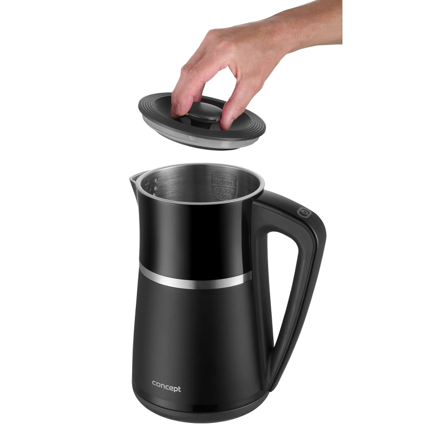 Concept RK3100 - Brzo kuhalo za vodu s regulacijom temperature, 1,7 l, 2200 W/230 V, crno