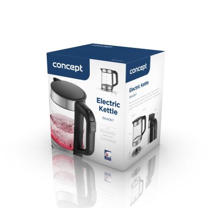 Concept RK4067 - Brzo kuhalo za vodu s regulacijom temperature 1,7 l 2200W/230V nehrđajući čelik