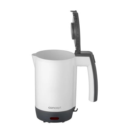 Concept RK7030 - Putno kuhalo za vodu 0,5 l 1080W/230V siva/bijela + 2 šalice