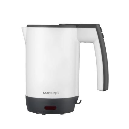 Concept RK7030 - Putno kuhalo za vodu 0,5 l 1080W/230V siva/bijela + 2 šalice