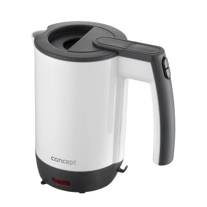 Concept RK7030 - Putno kuhalo za vodu 0,5 l 1080W/230V siva/bijela + 2 šalice
