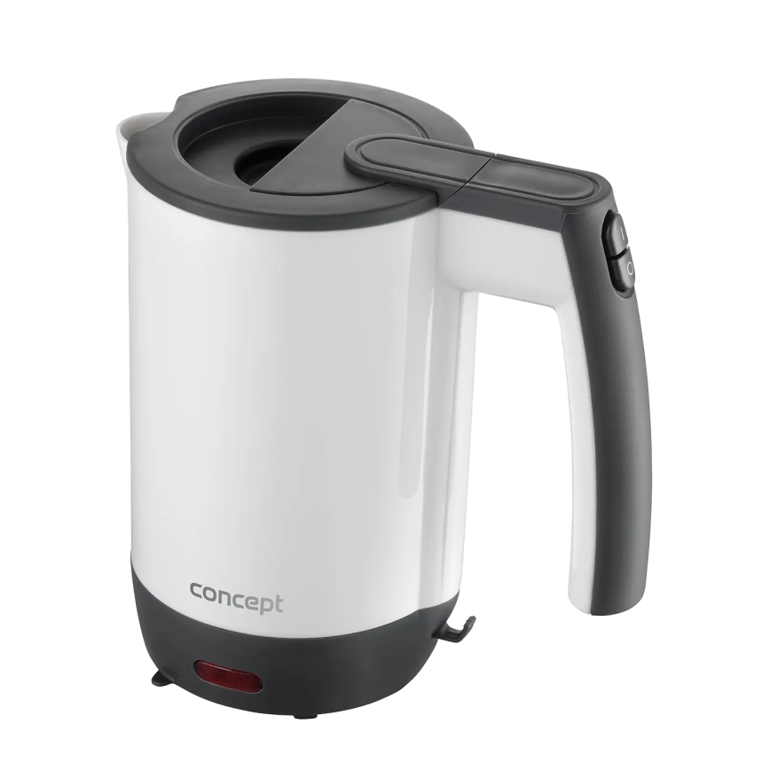 Concept RK7030 - Putno kuhalo za vodu 0,5 l 1080W/230V siva/bijela + 2 šalice