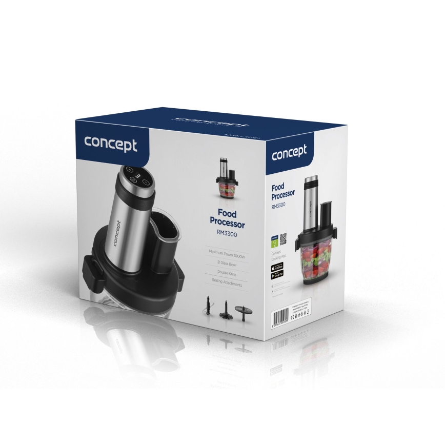 Concept RM3300 - Multipraktik s ribežom 1000W/230V crna/nehrđajući