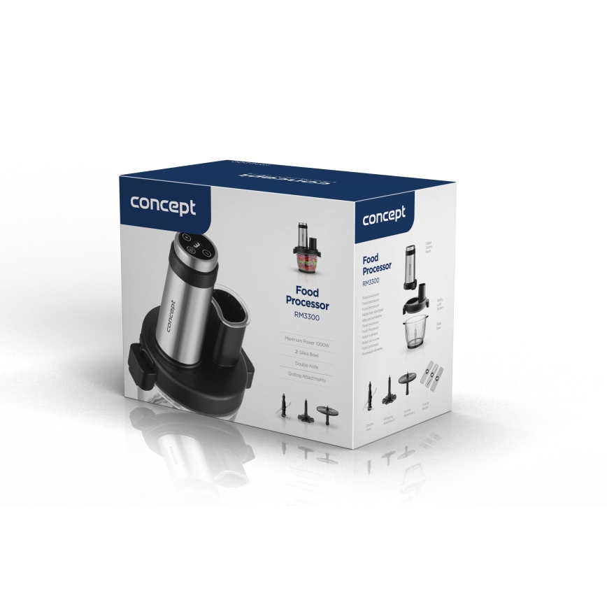 Concept RM3300 - Multipraktik s ribežom 1000W/230V crna/nehrđajući
