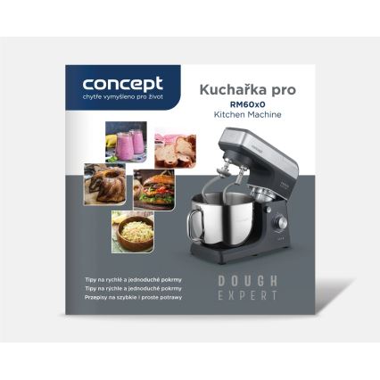 Concept RM6010 - Kuhinjski planetarni mikser DOUGH EXPERT 1900W/230V antracit/nehrđajući čelik