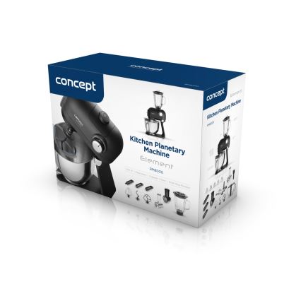 Concept RM8000 - Kuhinjski robot s posudom od nehrđajućeg čelika 1200W/230V crna