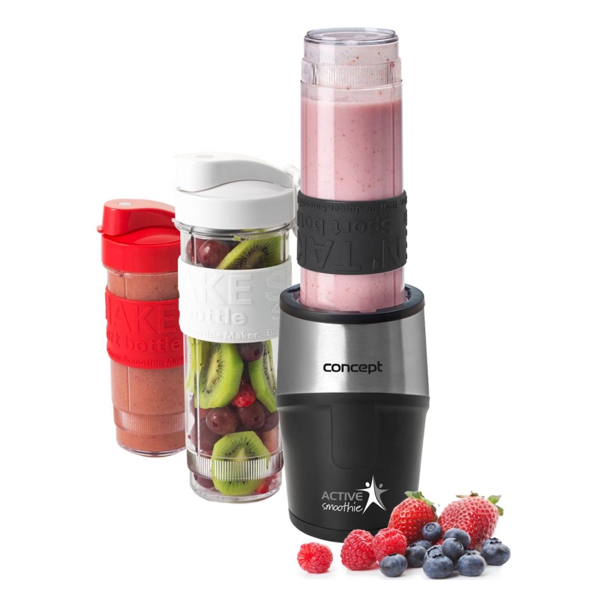 Concept SM3385 - Smoothie blender s priborom ACTIVE SMOOTHIE 500W/230V crna