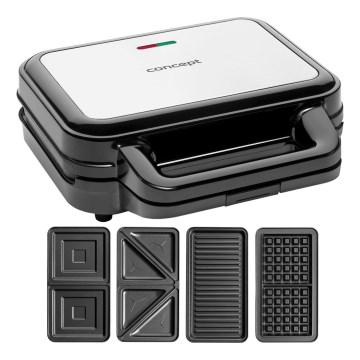 Concept SV3070 - Toster XXL 4u1 900W/230V crna/nehrđajući