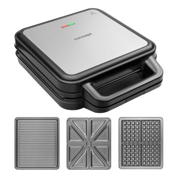 Concept SV3080 - Toster FAMILY 3u1 1200W/230V crna/nehrđajući