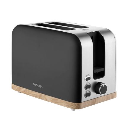 Concept TE2016 - Toster s dva utora i rešetkom za podgrijavanje 930W/230V crna