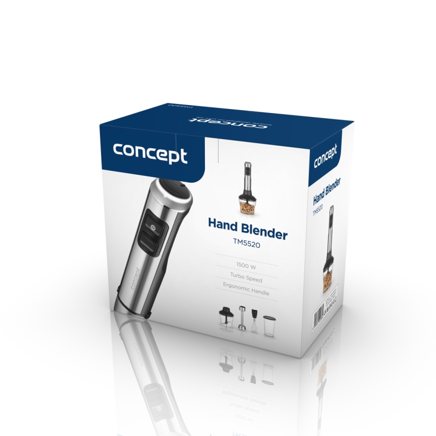 Concept TM5520 - Štapni mikser s priborom 1500W/230V crna/nehrđajući